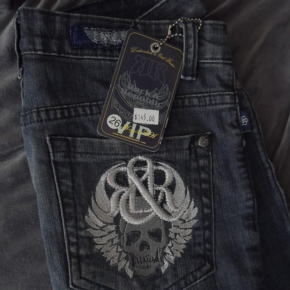VIP Rock & Republic Faded Black Jeans, Size 26, 31 Inseam Bootcut New with Tags - Picture 11 of 14